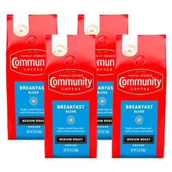 Community Coffee Breakfast Blend 12 Ounces, Medium Roast Ground Coffee, 12 Ounce Bag (Pack of 4)