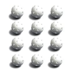 Crown Sporting Goods 12 Pack Plastic Hollow Balls |Regulation Size Practice Balls for Softball, Pickleball, Wiffle Ball & Teeball