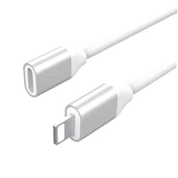 DESOFICON iPhone Charger Extension Cable for iPhone iPad, 6ft Apple MFi Certified Lightning Cable Extension Cord Female to Male Connector Support Audio Video Music Transfer Data and Charge, Silver