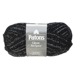 Spinrite Glam Stripes Yarn, Black