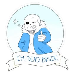 RQH Trading Undertale- Sans''I'm Dead Inside'' Sticker Bumper Sticker Vinyl Decal 5'' (RQH-SKTON-STICKERS-105)