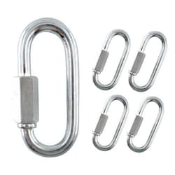 PDETVEO 6PCS M6 Carbon Steel Chain Quick Links, M6 Quick Locking Carabiner, 1/4Inch D Shape Locking Quick Chain, 880 LBS Weight Capacity