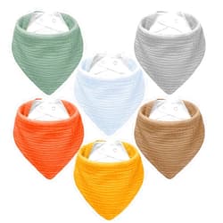 NISXABEBE Muslin Baby Bibs,Soft Triangular Baby Bandana Drool Bibs for Baby Boy Girl,Solid Colors Bib for Drooling Teething