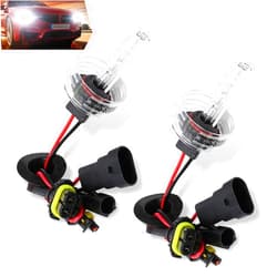Fluher Pack-2 Car 9005 HID Xenon Bulb, IP67 Waterproof 35W 3200LM Super Bright HID High Low Beam Bulb with Stents Base, 6000K 30000H Plug and Play Light Bulb Replacement, Unviersal for Cars (White)