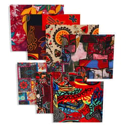 Geluode Indian Fabric,7 PCS Ethnic Cotton Linen Fabric,50 x 40cm/ 20 x 16 Inches Vintage Fat Quarters Fabric Bundles Sewing Fabric Squares for Quilting Sewing Patchwork Clothes DIY Crafts Home Decor