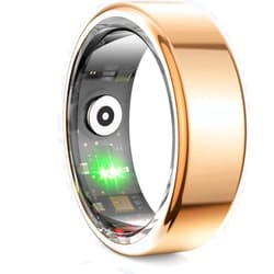 QAMEZOX Smart Rings for Men, Fitness Trackers for Women Sleep Tracking Wearable Heart Rate Blood Oxygen IP68 Waterproof, Compatible with Android & iOS,Gold,11