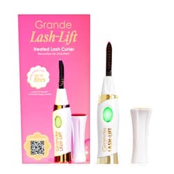Grande Cosmetics LASH-LIFT Heated Lash Curler - Rechargeable, Travel-Friendly, with 2 Heat Settings - White