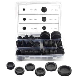 XINGYHENG 52Pcs 6 Sizes Closed Rubber Grommet Kit Double Sided Electrical Wire Gasket Solid Round Rubber Hole Plugs Assortment Set for Wire Plug Plumbing Automotive