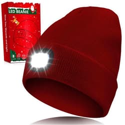 Biuonk Unisex LED Beanie Hat with Light, USB Rechargeable Headlamp Beanie, Birthday Gifts for Women Men Him Boyfriend