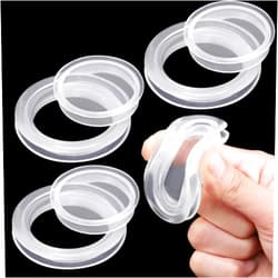 Maitys 4 Pieces Silicone Patio Table Umbrella Hole Ring Plug and Cap Set for Glass Outdoors Patio Table Deck Yard, 2 Inch (Clear)