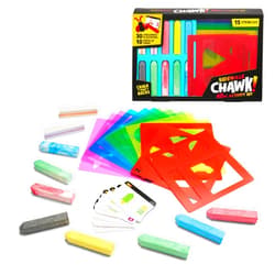 Chuckle & Roar - Sidewalk CHAWK! 40pc Activity Set - Outdoor Fun - Great on Any Hard Surface - Chawk and Stencils Included - Ages 4 and Up