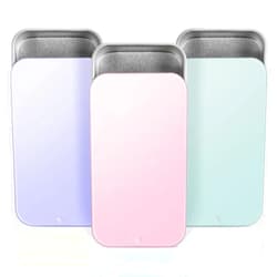 SynHHergyx Metal Tin Box, 3 Pcs 2.36×1.33×0.4 Inch Slide Top Small Tin Box Rectangular Empty Containers with Lids Portable Mini Boxes for Candies Jewelry Crafts Lip Balm Cosmetic (3 Colors)