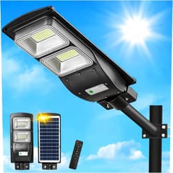 Lovus 1000W Solar Street Lights Outdoor, 40000LM Dusk to Dawn Solar Security Flood Light with Motion Sensor, IP65 Waterproof Solar Outdoor Lights for Parking Lot, Wall or Pole Mont, ST40-039