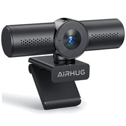 AIRHUG 2K Webcam with Microphones, USB Web Cam for Computer and Laptop Plug & Play, Web Camera with Privacy Cover, 71°,for Streaming and Conferencing