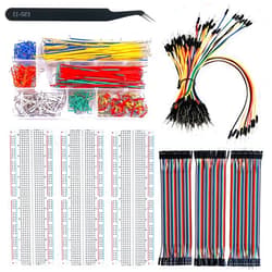 Eloogaa Arduino Project Breadboards kit,3Pcs 830 Tie Points Breadboards,560Pcs U-Shape Jumper Wires,120Pcs 20cm (7.9inch) Dupont Cables,65Pcs Flexible Breadboard Jumper Wires