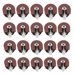 Lasenersm 20 Pieces Thread Cam Lock Shelf Support Pin Cam Lock Cabinet Shelf Support Holder Bracket Studs Pins for Furniture Kitchen Cabinet, Dark-Brown