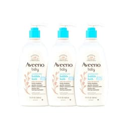 Aveeno Baby Sensitive Skin Bubble Bath with Oat Extract, Gently Cleanses and Leaves Skin Feeling Hydrated, Tear-Free Formula, Hypoallergenic, Soap- & Dye-Free, 19.2 fl. Oz, Pack of 3