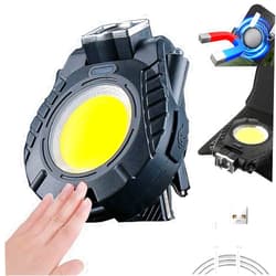 EzoLife Hat Clip Light, Rechargeable Waterproof Hat Lights Clip On for Fishing Camping Hand Work, Magnetic Hat Clip Light with Bottle Opener Function Lights, Keychain Multifunctional Outdoor Light (Black)