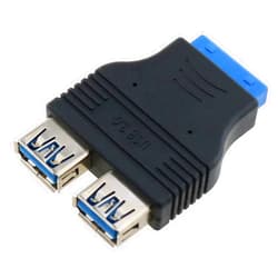 E-outstanding 20 Pin USB 3.0 Header Female to Dual USB 3.0 Female Splitter Adapter Motherboard Extension Connector