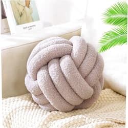 KUCCO-PILLOW KUCCO Knot Pillow Ball Round Grey Throw Pillow, 9.8inch Soft Home Decorative Pillow, Boucle Circle Knotted Pillow Handmade Throw Pillow, Accent Pillows for Couch Sofa Bedroom