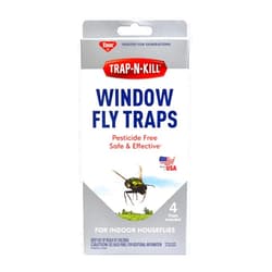 Enoz Trap-N-Kill Window Fly Traps for Indoor Houseflies, Nontoxic, Made in USA, 4 Count