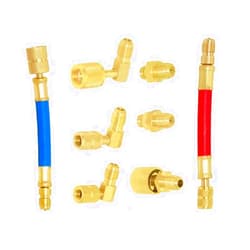 Joywayus 8pcs Universal R134A R12 A/C Car Air Condition Refrigeration Connector Adapter Hoses AC CT-138 Set Kit