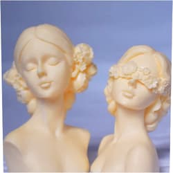 ESEDAGE 2 Pack Braid Girl Shape Portrait Candle Mold Girl Silicone Mold for Candles Body Resin Mold Portrait Silicone Mold Resin Mold DIY Aromatherapy Decoration Mold Candle Making Molds Body Mold