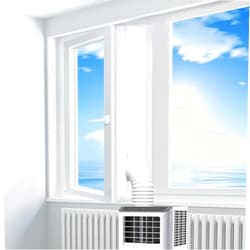 Gruntbear 300CM Universal Window Seal for Portable Air Conditioner, 118'' Portable AC Window Seal with Zip and Adhesive Fastener Works with Tumble Dryer, Easy to Install, Waterproof Window seal