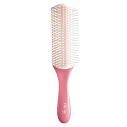 Diane Pro Nylon Pin 9 Row Styling Brush for Detangling, Separating, Shaping, and Defining Wet or Curly Hair, Heat-Resistant, Anti-Static, Pink