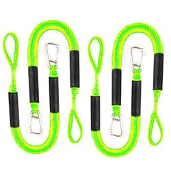 ABeauty Bungee Dock Lines Shock Bungee Docking Rope Stretchable Mooring Ropes with Stainless Steel Clip Green 4 Pack