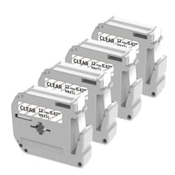 COLORWING M-K131 PTM95 Clear Tape Compatible Brother P-Touch M Tape 12mm 0.47'' Clear MK131 M-131 for Brother PT-M95 PT-90 PT-70 PT-65 PT-85 PT-45 Label Maker Refills, 4-Pack