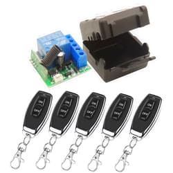 DieseRC 433Mhz Universal Wireless Remote Control Switch DC 12V 1CH RF Relay Receiver Module with 5 Transmitters EV1527 Learning Code Remote Switch
