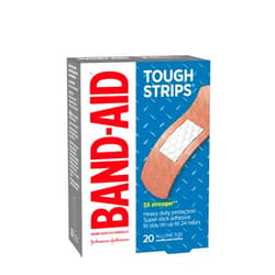 Band-Aid Brand Tough Strips Adhesive Bandage for Minor Cuts & Scrapes, All One Size, 20 ct