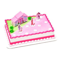 DecoPac DecoSet Barbie Dreamhouse Adventures Cake Topper, 4 Piece Decoration With Dreamhouse and Friends, for Birthday Cake, Ready to Use