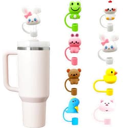 Hotanry Stanley Straw Cover, 6 Pcs 10mm Straw Toppers Stanley Cup Accessories Silicone Straw Covers Cute for Owala Stanley Hydro Flask Simple Modern Tumblers
