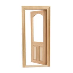 AUEAR, 1:12 Dollhouse Miniature Furniture Unpaint Wooden Doors for DIY Scene Doll Home Craft (2 Panel Style A)