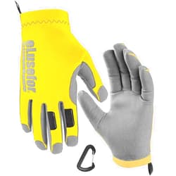 ELusefor Work Gloves, Mens Safety Work Gloves, Light Duty Work Glove, Easy Fit, Kevlar Stitched with Carabiner Clip