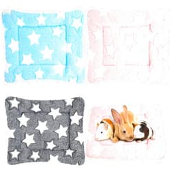 Jetec 3 Pcs Bunny Beds Guinea Pig Beds Soft Bunny Mats Warm Guinea Pig Mat Small Animal Winter Bed Pads Fleece Sleeping Pads for Indoor Rabbit Hamster Squirrel Hedgehog Chinchilla Ferret(Star)