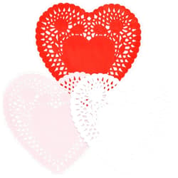 Gift Boutique 360 Pcs 4 Inch Mini Valentine Heart Doilies Cutouts Paper Lace Doily Red Pink White Valentine's Craft Gift Set for Valentine's Day Party Decor