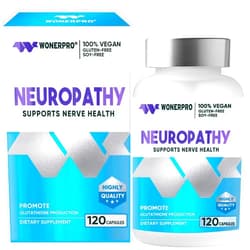 WONERPRO Neuropathy Support Nerve Supplement with 600 mg Pure Alpha Lipoic Acid, Fortify Nerves in Fingers, Hands, Toes, & Feet - Best Peripheral Relief Support, 120 Capsules