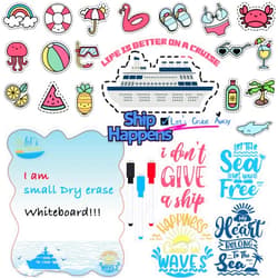Svartur Cruise Door Decorations Magnetic with Dry Erase Whiteboard, Funny Carnival Cruise Ship Door Magnets for Door Decoration, Reusable Magnets for Fridge and Locker Decor
