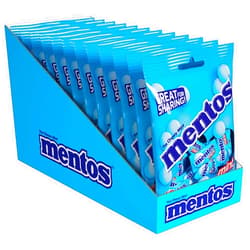 Mentos Chewy Mint Candy, Mint, Individually Wrapped, Non Melting, Party, 40 Piece Peg Bag (Bulk Pack of 12)