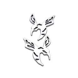 AxleZx Pair Metal Bee Logo Car Emblem Premium 3D Side Fender Badge Wasp Sticker Hornets Decal (Matte Silver)