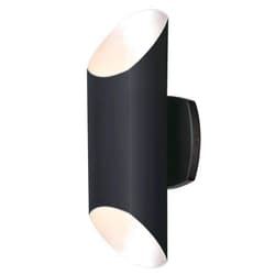 Westinghouse 6579400 Carson Contemporary Two-Light Up and Down Dimmable LED Outdoor Wall Light Sconce Matte Black Finish