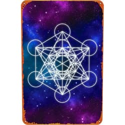 KIVYYB Metatron Cube Cafe bar Home Wall Art Decoration Poster Retro Vintage Metal Tin Sign 8x12 Inches