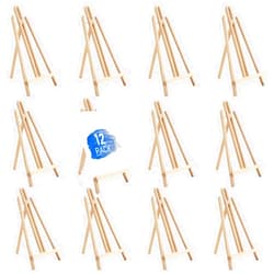 Falling in Art 16 Inch Wood Easel Stand, Tabletop Display Stand A-Frame Artist Easel for Painting Canvas, Portable Photo, Picture and Sign Holder (12 Pack)