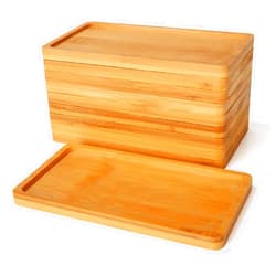 DIRBUY 10PCS Small Bamboo Trays - Bamboo Vanity Tray - Bamboo Tray for Kitchen Counter - Small Bamboo Plant Trays - 7 x 3.4X 0.4inch