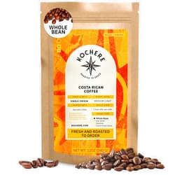 Kochere Costa Rican Whole Bean Coffee Medium Roast - 12 oz, Single Origin Arabica SpecialtyCoffee Beans, Fair Trade, Non-GMO