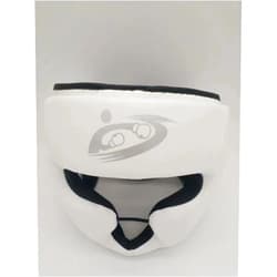 SANJOIN Safety Head Guard, One Size Fits All Ages Boxing Headgear, Closed Type Boxing Helmet, Sparring MMA Muay Thai Kick Brace Head Protection (White-Pro)