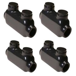 Morris Products (4 Pack) Morris Item 97020 Black Insulated in-Line Splice Connector – 2/0-6 Wire Range, 3/16 Allen Hex – 3.55”L x 0.96”W x 2.05”H –Pre-Filled, Easy Entry, Rubber Vinyl Coating, 2 Set Screws